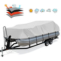 Solim 22-24FT Pontoon Boat Cover Waterproof UV Resistant Heavy Duty 1200D Gray