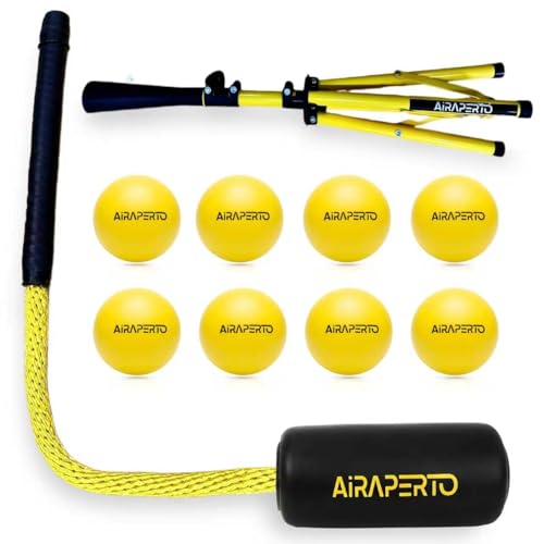 Baseball & Softball Swing Trainer Kit with 8 Practice Balls for All Levels
