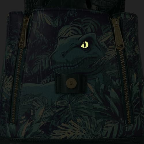 Jurassic World Mini Backpack - Dinosaur Faux Leather Design, Adjustable Straps