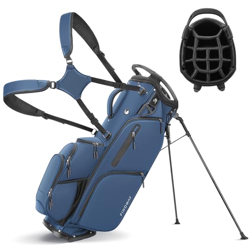 Findway Blue 14-Way Golf Stand Bag with Rain Cover & Padded Straps, Lightweight