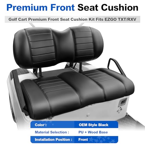 NOKINS Black Front Seat Kit for EZGO TXT 1994-Up & RXV 2008-Up Golf Carts