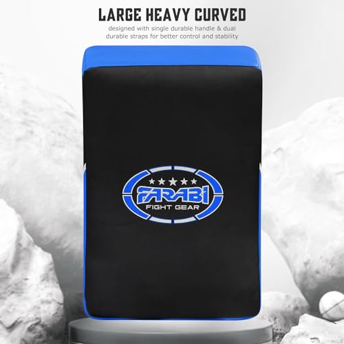 Farabi Sports Blue Black 20.5-inch Muay Thai Kick Shield Strike Pad for MMA Boxing Training