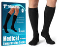 Black XXL Compression Socks Knee High 20-30 mmHg Support Stockings for Women Men