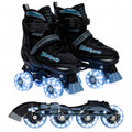 Xino Sports Kids 2-in-1 Inline & Roller Skates Gray Large Size 5-8 - LED Light Up