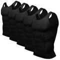 Men's Compression Shapewear Tummy Tank Top - Large Black 5 Pack