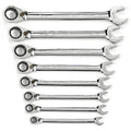 8 Pc SAE Reversible Ratcheting Wrench Set with Wrench Rack - Lifetime Warranty