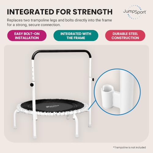 White Adjustable Handle Bar for 39-Inch JumpSport Arched Leg Fitness Trampolines