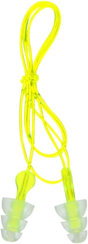 Peltor Sport Tri-Flange Earplugs - Comfortable Noise Reduction (NRR 26 dB) - 3 Pairs, Neon Yellow