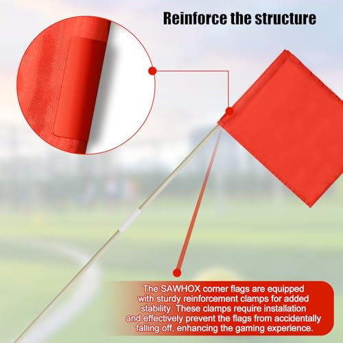 Soccer Corner Flags Set of 8 - 67-Inch Portable Field Markers for Football & Rugby