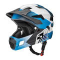 Kids Full Face Bike Helmet with Detachable Mode, Lightweight Safety Helmet - Blue White Black, Small
