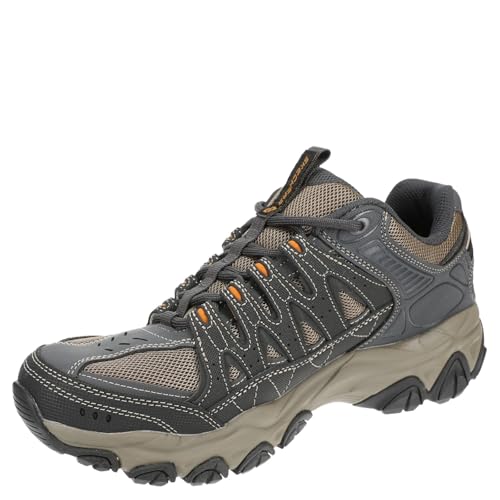 Skechers Men's M. Fit 2.0 Outdoor Sneakers - 11X-Wide Charcoal Gold, Goodyear Rubber Outsole