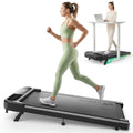 UREVO Black Smart Incline Walking Pad Treadmill with 12% Manual Incline, 7-Layer Belt, App Control, 300lbs Capacity