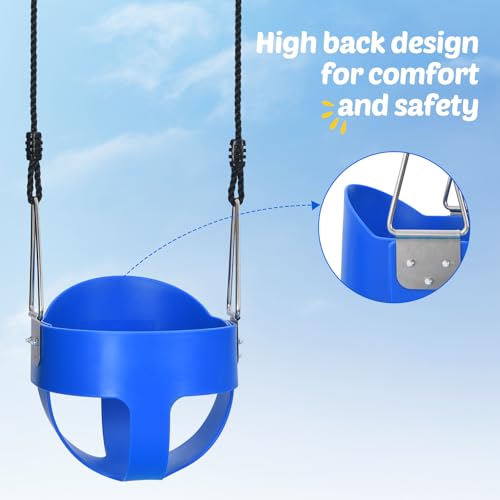Trekassy Backyard Swing Set with Saucer & Toddler Swing, Heavy-Duty A-Frame, Supports 440lbs
