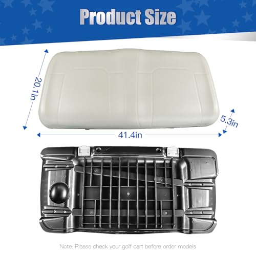 NOKINS Golf Cart Front Seat Bottom Cushion - Yamaha G29/Drive 2007-2016, Oyster Gray