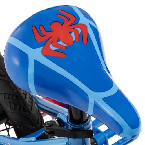 Kids Blue Spider-Man Bike 12 Inch with Training Wheels & Safety Features - Easy Assembly