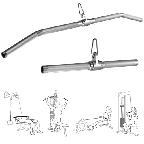 38.1in Aluminum Lat Pulldown Bar for Cable Machine - Bent Rod Attachment