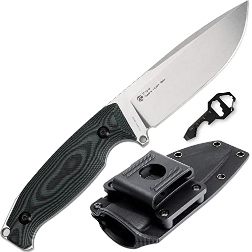 Ruike F118 Green Large Camping Fixed Blade Knife with Sheath, Full Tang, G10 Handle