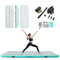 Inflatable Gymnastics Mat 10ft x 3.3ft x 4in with Electric & Foot Pumps - Light Green