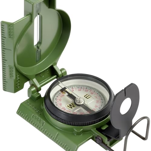 Waterproof Military-Grade Lensatic Compass for Hiking Camping Navigation