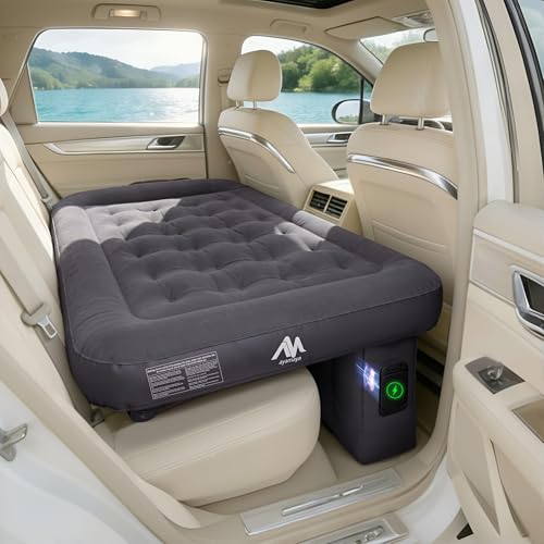 AYAMAYA Car Air Mattress with Built-In Rechargeable Pump, 53x32 Inch Back Seat Inflatable Bed
