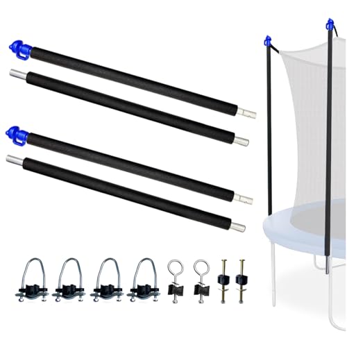 Trampoline Replacement Net Poles Set for 10-16 ft Frames with Foam Covers