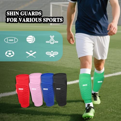 Kids and Adult Soccer Shin Guards with Calf Support Black X-Small - Lightweight Nylon with EVA Honeycomb Padding