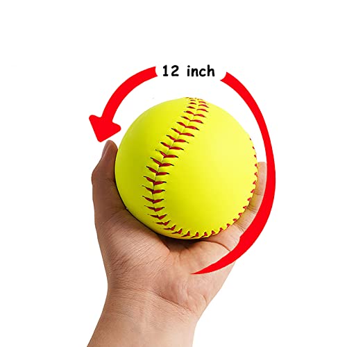 4 Pack 12" Softball Practice Balls for Youth Training & Training Aid - Green