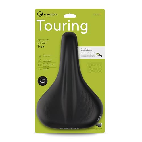Ergon Men's ST Gel Bicycle Saddle Medium/Large Black - Touring & E-Bike Comfort