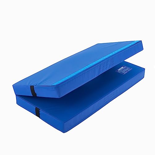 Blue 4ft x 4ft x 4in Gymnastics Crash Landing Mat - Tumbling & Cheerleading Safety