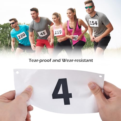 TRIWONDER Race Bibs with Safety Pins, Large 4x7 Inch Numbers 1-500, Black & White