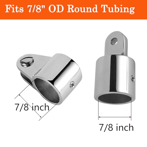OUBULU 7/8 Inch Stainless Steel Bimini Top Hardware Kit - 12 PCS Boat Fittings Replacement