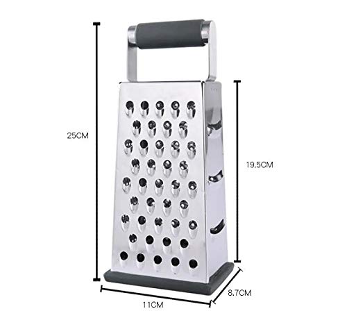 Stainless Steel Four-Sided Food Grater with Non-Slip Handle for Vegetables & Cheese