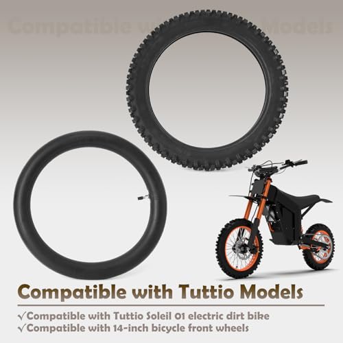 14 Inch Electric Bike Front Wheel Tire & Inner Tube Kit for Tuttio Soleil IN10