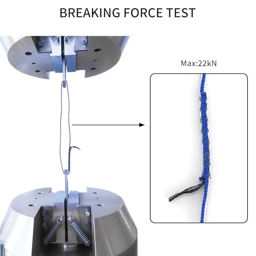 12-Inch Blue Dyneema Climbing Sling 10mm Runners, 22KN/4840LB, Pack of 3