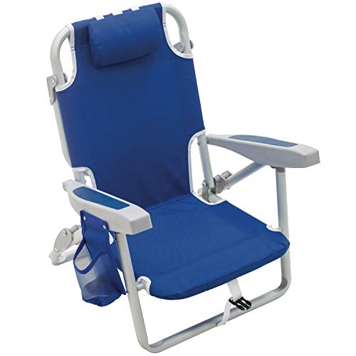 Rio Beach Kid's 5-Position Lay Flat Backpack Beach Chair - Blue