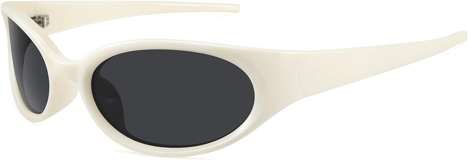 WOWSUN Retro Y2K Wrap Around Sunglasses - Trendy Polarized Shades with UV Protection for Women