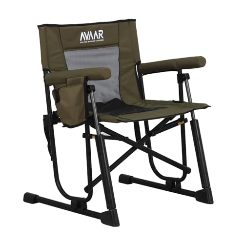 Go-Flow Compact Rocking Camping Chair with Armrests & Drink Holder - Wild Green