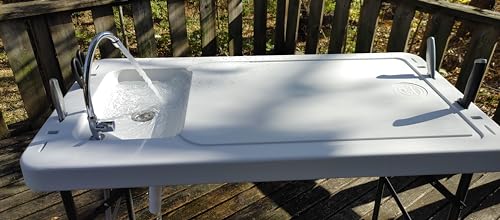 Old Cedar Outfitters Fish and Game Cleaning Table with Sink & Folding Legs - Original