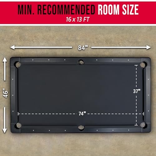 GoSports 7 ft Black Portable Billiard Table - No Assembly, Complete Set