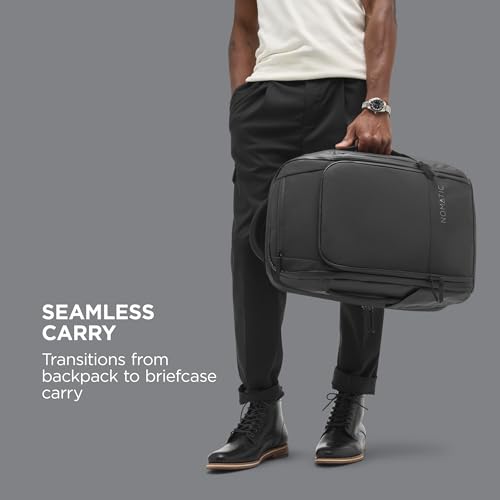 NOMATIC 20L Travel Backpack - Black, Expandable to 30L, Lightweight & Water-Resistant
