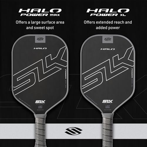 Selkirk Sport SLK Halo Power XL Pickleball Paddle - Raw Carbon Fiber, Extended Length, Gray