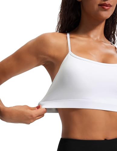 Women's Medium White Comfy Racerback Sports Bra with Removable Pads - Workout & Daily Use