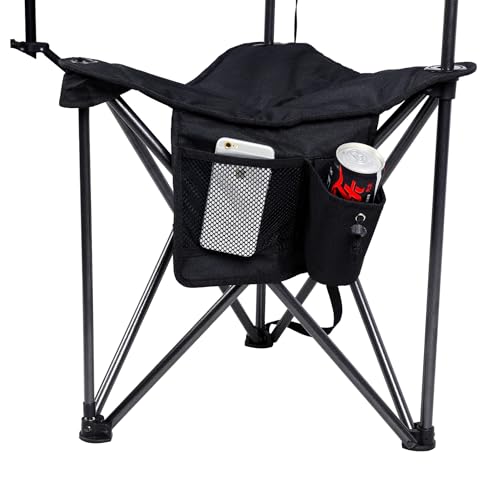 2 Pack Portable Folding Tripod Camping Stool with Backrest & Carry Strap - Extra Wide, Weather-Resistant Seat