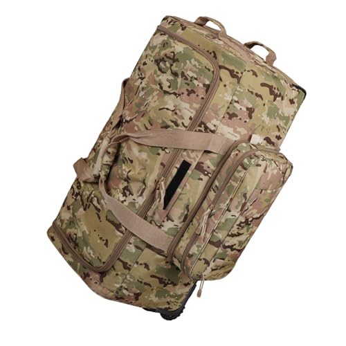 Goloni Camo 120L Heavy Duty 3-Wheel Rolling Duffle Bag for Travel & Outdoor