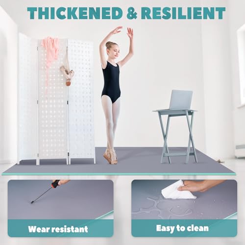 Portable Dance Floor Mat 5mm PVC Non-Slip Reusable 3.3x5.9ft for Ballet Jazz & All Styles
