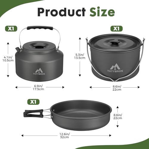 43-Piece Camping Cookware Set for 6 with Pots, Pans, Utensils & Cups