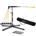 Baseball Hitting Trainer Swing Practice Equipment - Static Swing Trainer with Adjustable Height & Resistance Bands