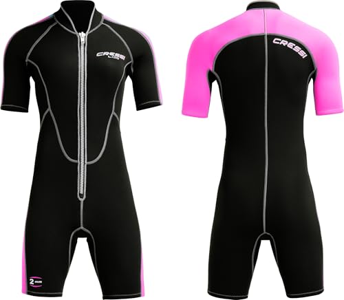 Cressi Lido Ladies 2mm Short Sleeve Wetsuit Black/Pink Medium