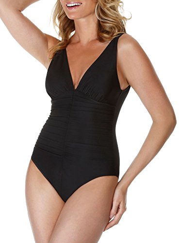 Miraclesuit Women's Solid Sonatina Tummy Control One-Piece Swimsuit - Black 16