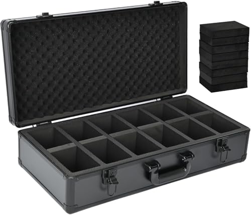 MYOYAY 6-Row Card Storage Case for Graded Sports Cards | Holds 220+ PSA & GMA Slabs